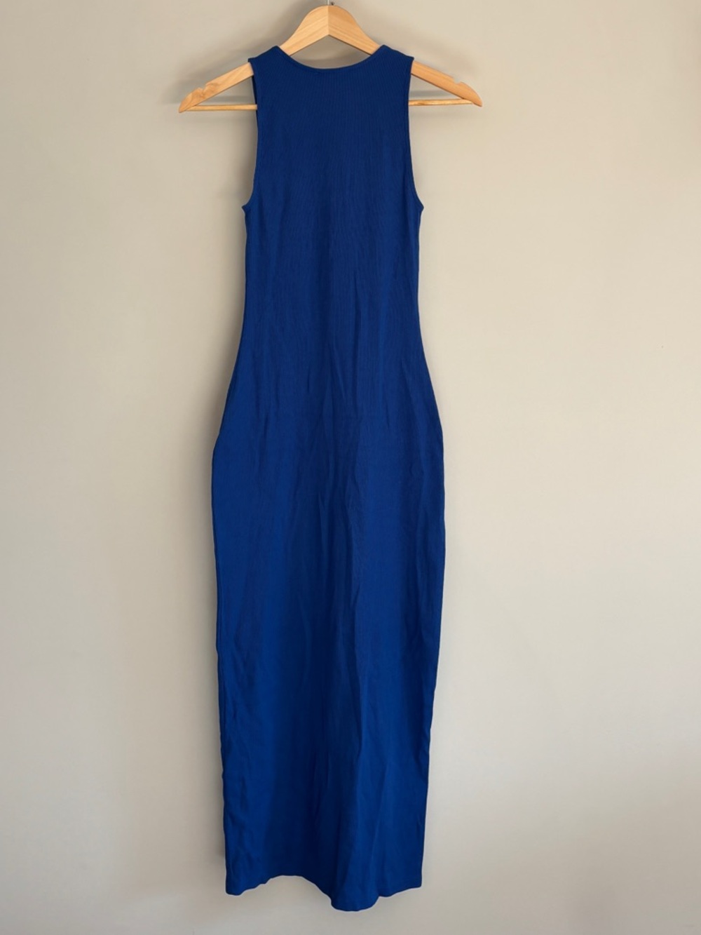Sézane Fabiola ribbed cotton stretch dress XS in royal blue - Picture 7 of 8
